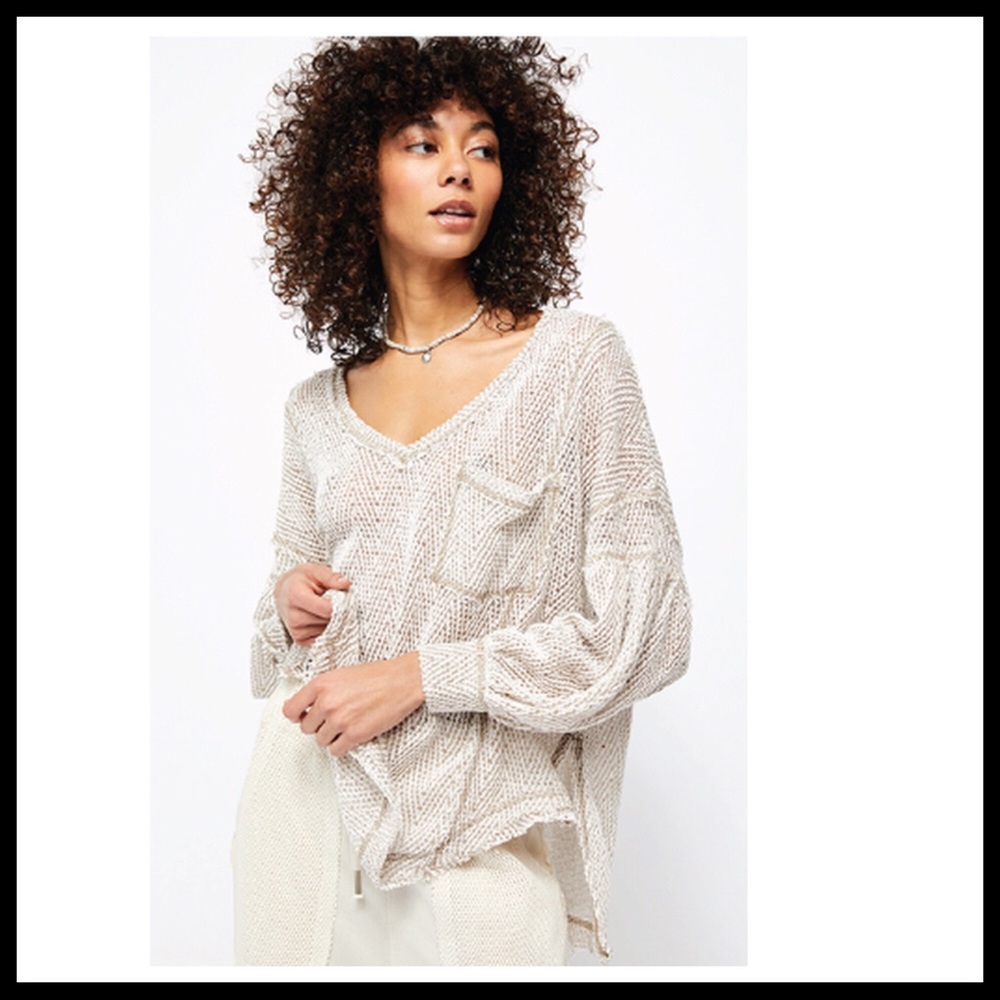 FREE PEOPLE BOHO PULLOVER FLOWY TUNIC TOP A3C - Picture 2 of 16